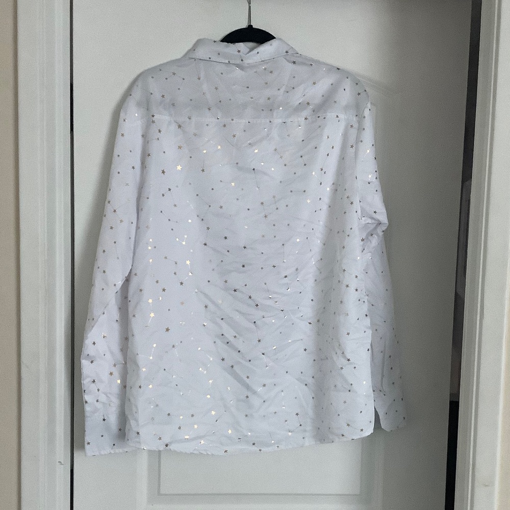 Star constellation patterned button up shirt